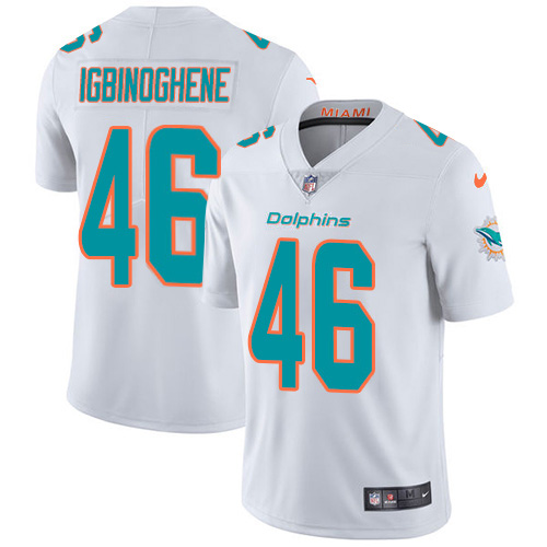 Nike Miami Dolphins 46 Noah Igbinoghene White Youth Stitched NFL Vapor Untouchable Limited Jersey